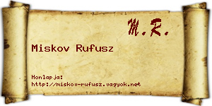 Miskov Rufusz névjegykártya